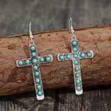 Artificial Turquoise Cross Shape Earrings
