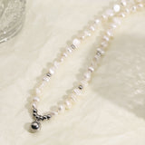 Titanium Steel Freshwater Pearl Necklace